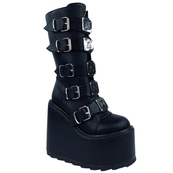 YRU X Naruto Dune Leaf Village Platform Boots - Picture 4 of 8